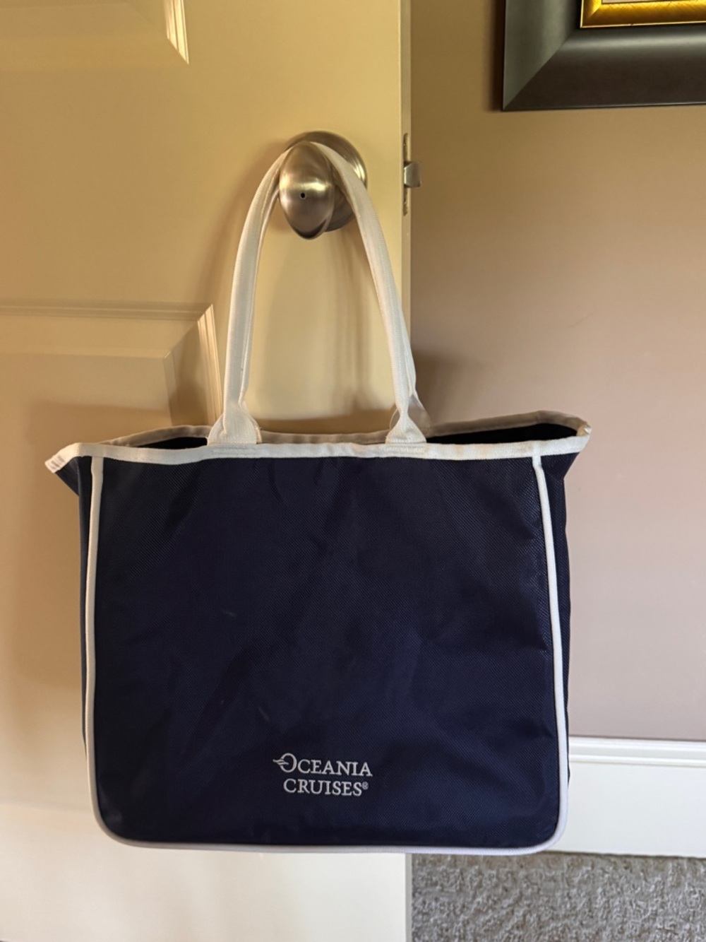 Oceania Cruises Navy & White Canvas Tote